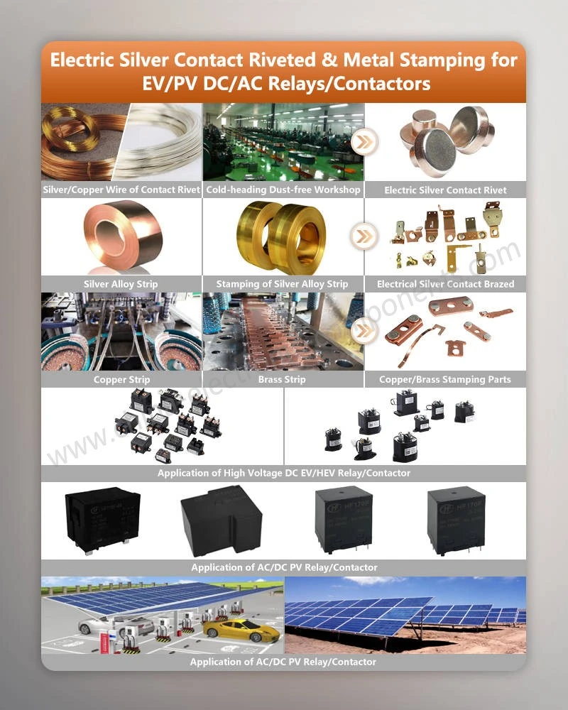 Electric Silver Contact Riveted beryllium copper flat spring for EV-PV DC-AC Relays-Contactorslogo Electric Silver Contact Riveted beryllium copper flat spring for EV-PV DC-AC Relays-Contactorslogo