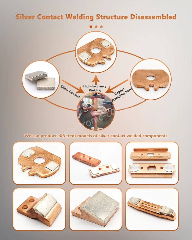Electrical Contact Brazed Stamping Components Structure Disassembled Electrical Contact Brazed Stamping Components Structure Disassembled