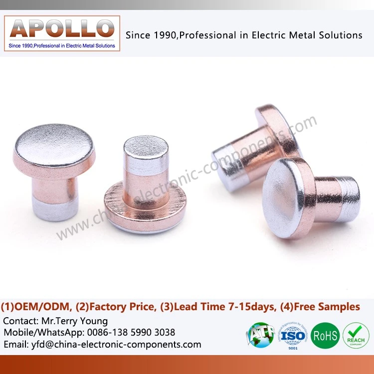 Trimetal Contact Rivets For Electronics Trimetal Contact Rivets For Electronics