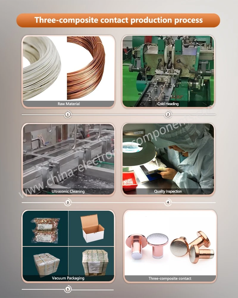 Trimetal Contact Rivets For Electronics production process Trimetal Contact Rivets For Electronics production process