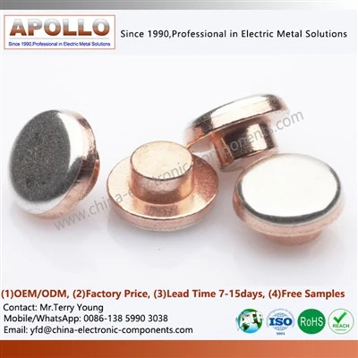 Rivetti a contatto elettrici bi-metallici